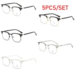 Fashion Semi Rimless Anti-blue Light Glasses Men Women Rectangle Trendy Accessory Eyeglasses Outdoor Office Unisex Eyewear