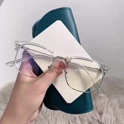 Fashion Semi Rimless Anti-blue Light Glasses Men Women Rectangle Trendy Accessory Eyeglasses Outdoor Office Unisex Eyewear