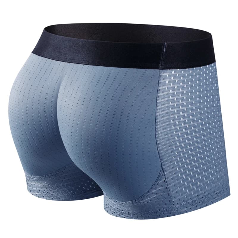 Men Trunks Built-in Fake Butt Hip Lifter Enhancer Shorts Boxer Briefs Padded Underwear Shapewear Underpants Nylon Breathable