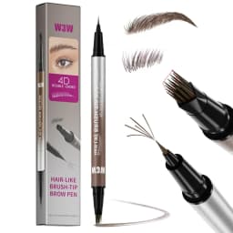 Dual Ended Eyebrow Pencil Waterproof Highly Pigmented Long Lasting Non Smudge 4D Microblading Effect 2 in 1 Liquid Pen