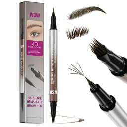 Dual Ended Eyebrow Pencil Waterproof Highly Pigmented Long Lasting Non Smudge 4D Microblading Effect 2 in 1 Liquid Pen