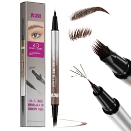 Dual Ended Eyebrow Pencil Waterproof Highly Pigmented Long Lasting Non Smudge 4D Microblading Effect 2 in 1 Liquid Pen