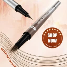 Dual Ended Eyebrow Pencil Waterproof Highly Pigmented Long Lasting Non Smudge 4D Microblading Effect 2 in 1 Liquid Pen