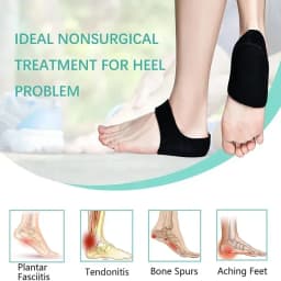 Plantar Fasciitis Insoles Silicone Heel Protector for Spurs Shock Absorption Heel Pain Relief Shoes Pads U Cup Half-yard Socks