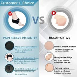 Plantar Fasciitis Insoles Silicone Heel Protector for Spurs Shock Absorption Heel Pain Relief Shoes Pads U Cup Half-yard Socks