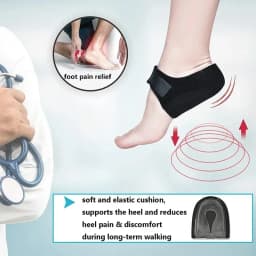 Plantar Fasciitis Insoles Silicone Heel Protector for Spurs Shock Absorption Heel Pain Relief Shoes Pads U Cup Half-yard Socks