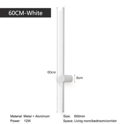 Indoor 360° Rotatable LED Wall Lamps with EU/US Plug Switch for Bedroom TV Background Long Strip Black Copper LED Wall Lights