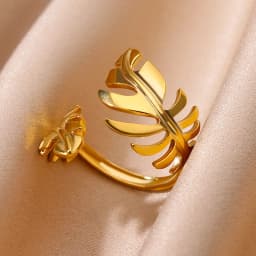 316L Stainless Steel Rings for Women Gold Color Multilayer Geometric Open Ring Vintage Waterproof Wedding Aesthetic Jewelry Gift