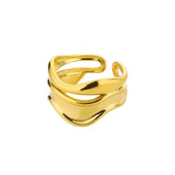 316L Stainless Steel Rings for Women Gold Color Multilayer Geometric Open Ring Vintage Waterproof Wedding Aesthetic Jewelry Gift