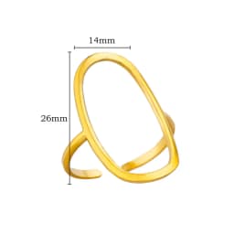 316L Stainless Steel Rings for Women Gold Color Multilayer Geometric Open Ring Vintage Waterproof Wedding Aesthetic Jewelry Gift
