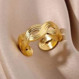 316L Stainless Steel Rings for Women Gold Color Multilayer Geometric Open Ring Vintage Waterproof Wedding Aesthetic Jewelry Gift