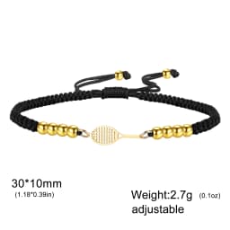Skyrim Tennis Racket and Ball Charm Bracelet Stainless Steel Red Rope Hand Bracelets for Women Fashion Sport Jewelry Gift
