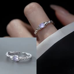 PANJBJ 925 Sterling Silver Stars Ring For Women Blue Crystal Opening Sweet Romance Irregular Versatile Jewelry Gift Dropshipping