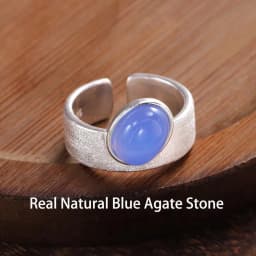 PANJBJ 925 Sterling Silver Stars Ring For Women Blue Crystal Opening Sweet Romance Irregular Versatile Jewelry Gift Dropshipping