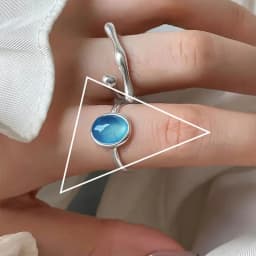 PANJBJ 925 Sterling Silver Stars Ring For Women Blue Crystal Opening Sweet Romance Irregular Versatile Jewelry Gift Dropshipping