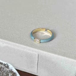 PANJBJ 925 Sterling Silver Stars Ring For Women Blue Crystal Opening Sweet Romance Irregular Versatile Jewelry Gift Dropshipping