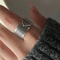 925 Sterling Silver Rings for Women Couple Minimalist Handmade Simple Wide Moon Ring Set Party Jewelry Gift Prevent Allergy