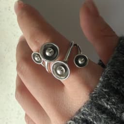925 Sterling Silver Rings for Women Couple Minimalist Handmade Simple Wide Moon Ring Set Party Jewelry Gift Prevent Allergy