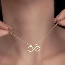 Sporty Stainless Steel Bicycle Pendant Necklace Travel Sports Bike Jewelry Gift for Women Men