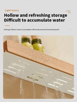 Wood Aluminum Waterproof for Bathroom Shelf Shelves Shampoo Makeup Storage Holder Accessories Kitchen Sorage Bath Accessories