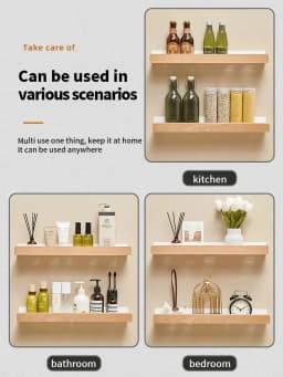 Wood Aluminum Waterproof for Bathroom Shelf Shelves Shampoo Makeup Storage Holder Accessories Kitchen Sorage Bath Accessories