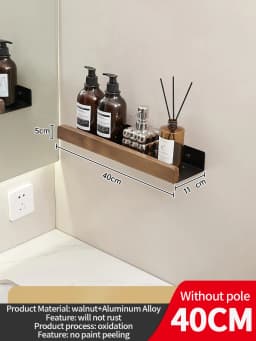 Wood Aluminum Waterproof for Bathroom Shelf Shelves Shampoo Makeup Storage Holder Accessories Kitchen Sorage Bath Accessories