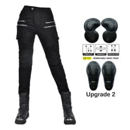 New Motocross Trousers Double Zipper Metal Style Moto Men For Woman Outdoor Riding Jeans With Protective Gear Motorcycle Pants