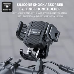 TOSUOD Bike Phone Holder 360° View Bicycle Phone Holder Stand Motorcycle Shockproof Phone Bracket