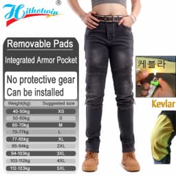 Kevlar Motorcycle Jeans Women Windproof Abrasion Resistant Protective Trousers Blue Off Road Riding Pants Four Seasons