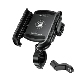 Motorcycle Bike Phone Holder Upgrade Anti Vibration Dual Clamp Handlebar or Mirror Fits Bar 0.87-1.25in Scooter Bike E-Scooters
