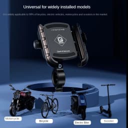 Motorcycle Bike Phone Holder Upgrade Anti Vibration Dual Clamp Handlebar or Mirror Fits Bar 0.87-1.25in Scooter Bike E-Scooters