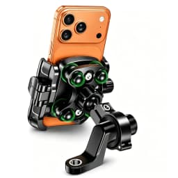 Motorcycle Bike Phone Holder Upgrade Anti Vibration Dual Clamp Handlebar or Mirror Fits Bar 0.87-1.25in Scooter Bike E-Scooters