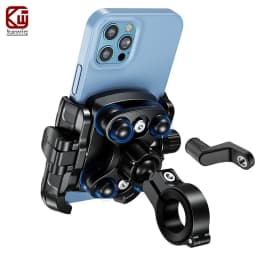 Motorcycle Bike Phone Holder Upgrade Anti Vibration Dual Clamp Handlebar or Mirror Fits Bar 0.87-1.25in Scooter Bike E-Scooters
