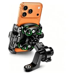 Motorcycle Bike Phone Holder Upgrade Anti Vibration Dual Clamp Handlebar or Mirror Fits Bar 0.87-1.25in Scooter Bike E-Scooters