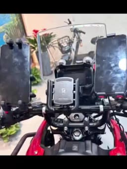 Motorcycle Bike Phone Holder Upgrade Anti Vibration Dual Clamp Handlebar or Mirror Fits Bar 0.87-1.25in Scooter Bike E-Scooters