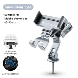 WEST BIKING 360° Rotation Bicycle Phone Holder Aluminum Handlebar Bike Phone Mount Adjustable Non-Slip For 65-90MM Phone Bracket