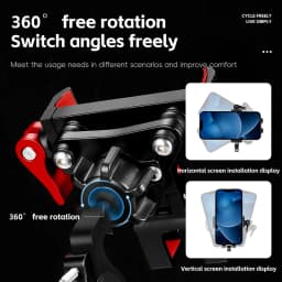 WEST BIKING 360° Rotation Bicycle Phone Holder Aluminum Handlebar Bike Phone Mount Adjustable Non-Slip For 65-90MM Phone Bracket