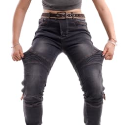 Kevlar Motorcycle Jeans Women Windproof Abrasion Resistant Riding Pants Four Seasons Protective Trousers Black Off Road