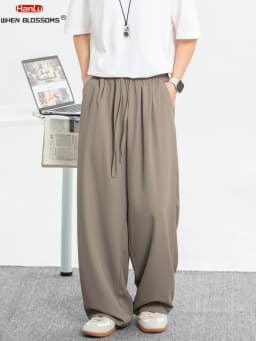 Men's Breathable Cooling Casual Trousers for Spring/Summer 2025 straight-leg loose good drape wrinkle-resistant Pants