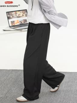 Men's Breathable Cooling Casual Trousers for Spring/Summer 2025 straight-leg loose good drape wrinkle-resistant Pants