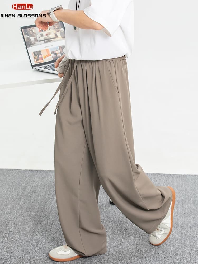 Men's Breathable Cooling Casual Trousers for Spring/Summer 2025 straight-leg loose good drape wrinkle-resistant Pants