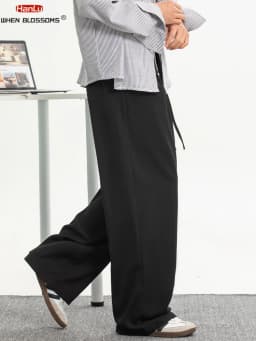 Men's Breathable Cooling Casual Trousers for Spring/Summer 2025 straight-leg loose good drape wrinkle-resistant Pants