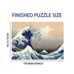 The Great Wave off Kanagawa 1000 Piece Puzzle for Adults 29.53 x 19.7 Inch Large Finished Size Famous Japanese Art Poster Puzzle