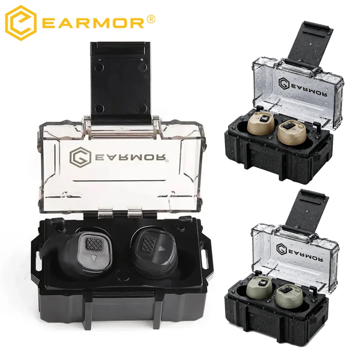 EARMOR M20T PRO NRR 30dB Waterproof In-Ear Shooting Ear Protection 8X Amplification Wind Sweat Resistant for Hunting Gun Range