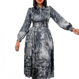 African Dress For Women Fashion Dashiki Pleated Vestidos 2022 Spring Summer New Arrival Robe Elegant African Party Midi Dress