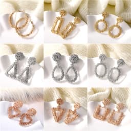 Exquisite Vintage Clips Earrings for Women Gold Silver Color Geometric Statement Clip on Earrings No Pierced Charm Earrings