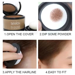 Sevich Hairline Powder 4g Hairline Shadow Powder Women Men Makeup Hair Concealer Natural Cover Unisex Hair Straightener Brush