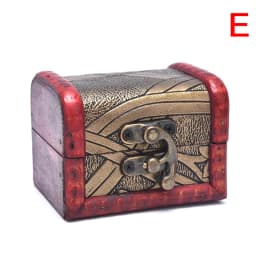 1PCS Vintage Antique Mini Wood Treasure Chest Storage Box Jewelry Organizer Box Gift Box