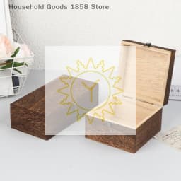 Vintage-Inspired Wooden Boxes With Lid Square Hinged Jewellery Craft Storage Box For Home Decoration DIY Hand-Made Mother's Day