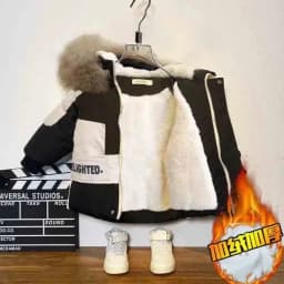 Boys Coat Jacket Outwear Tops Cotton 2023 Fashion Thicken Plus Velvet Winter Autumn Plus Size Overcoat Children's Clothes